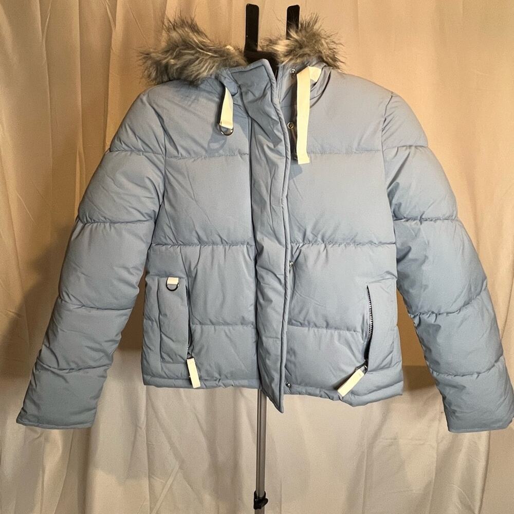 Maralyn & Me Light Blue Puffer Jacket Medium (B90082)